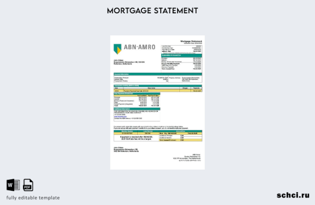 загрузка в цифровом формате, Нидерланды, заявление об ипотеке ABN Amro, шаблон в